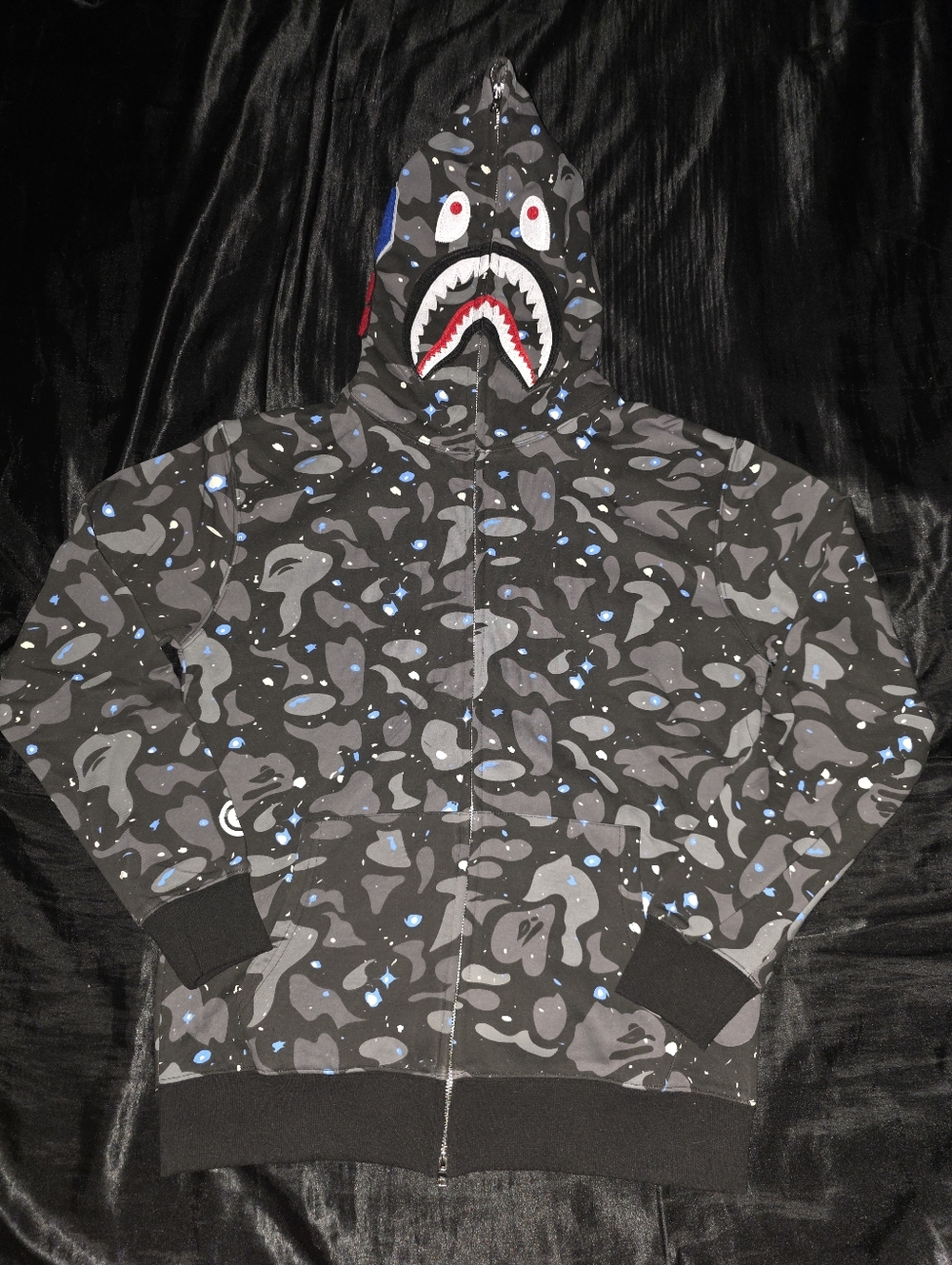 BAPE Shark Full Zip-Up Hoodie, Black Camo